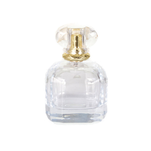 Neueste heiße Parfümflasche mit dickem, durchsichtigem Kunststoffdeckel und goldenem Nebelsprüher